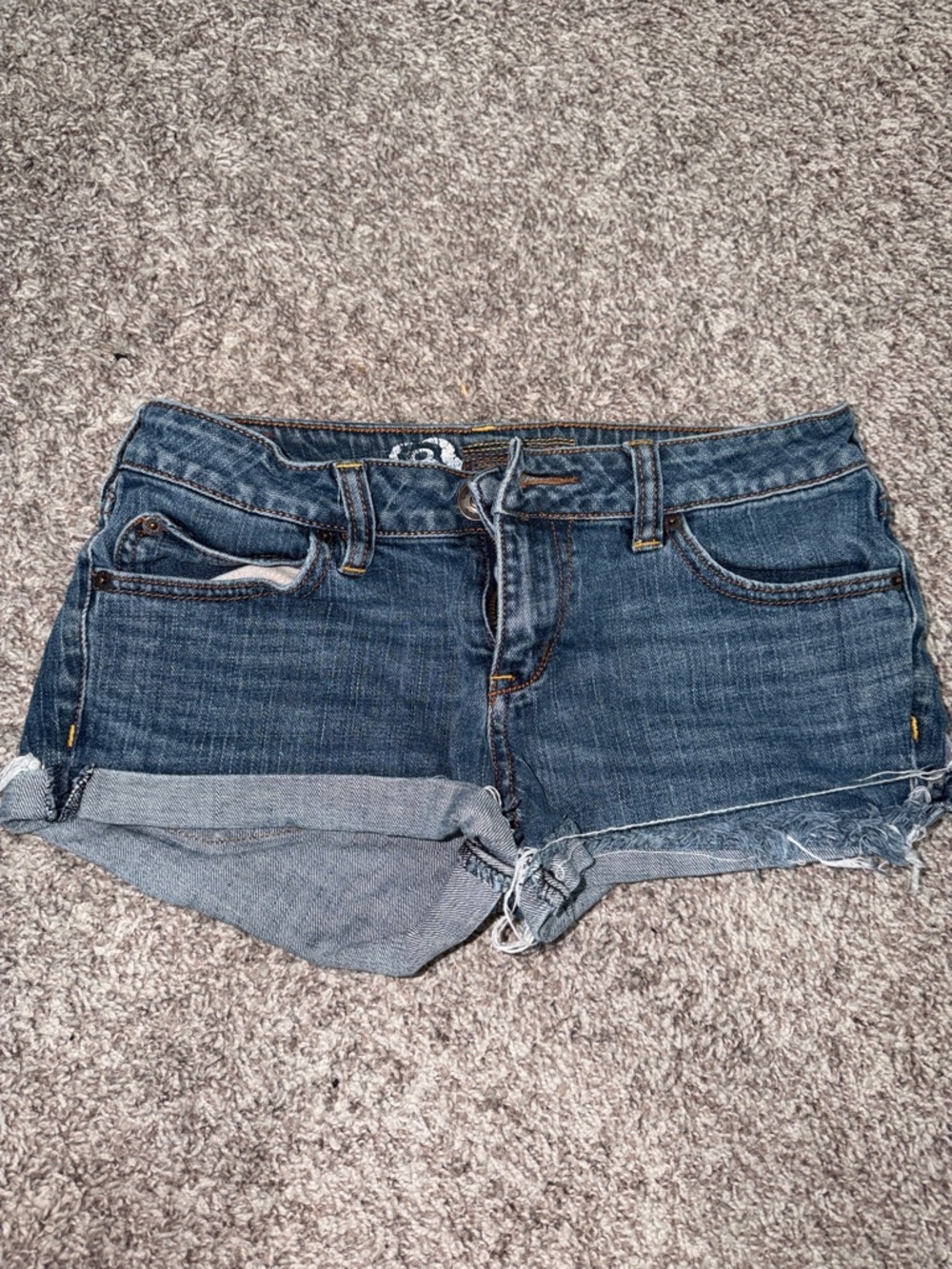 Billabong Dark Blue Denim Cuffed Women's Shorts